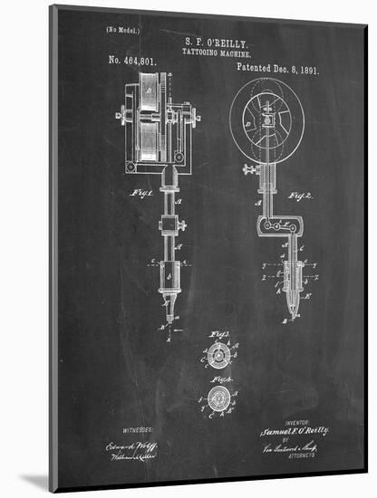 Tattoing Machine Patent 1891-null-Mounted Art Print