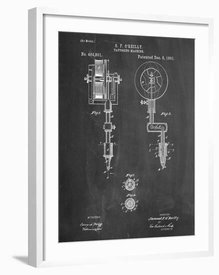 Tattoing Machine Patent 1891-null-Framed Art Print