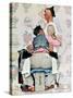 "Tattoo Artist", March 4,1944-Norman Rockwell-Stretched Canvas