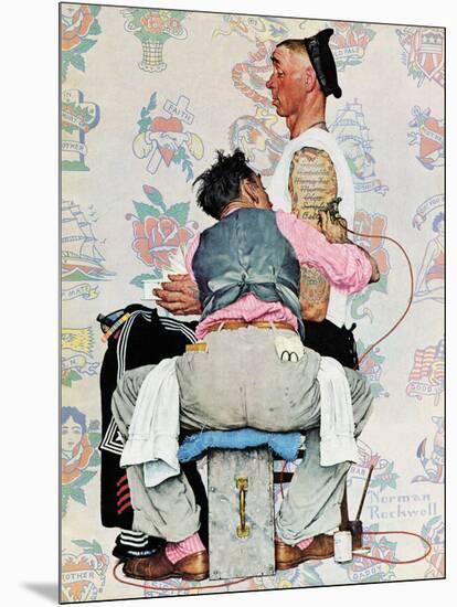 "Tattoo Artist", March 4,1944-Norman Rockwell-Mounted Giclee Print