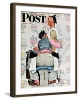 "Tattoo Artist" Saturday Evening Post Cover, March 4,1944-Norman Rockwell-Framed Giclee Print