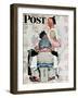 "Tattoo Artist" Saturday Evening Post Cover, March 4,1944-Norman Rockwell-Framed Premium Giclee Print