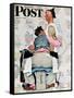 "Tattoo Artist" Saturday Evening Post Cover, March 4,1944-Norman Rockwell-Framed Stretched Canvas