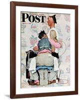 "Tattoo Artist" Saturday Evening Post Cover, March 4,1944-Norman Rockwell-Framed Giclee Print