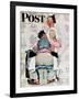 "Tattoo Artist" Saturday Evening Post Cover, March 4,1944-Norman Rockwell-Framed Giclee Print