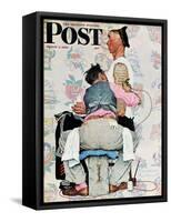 "Tattoo Artist" Saturday Evening Post Cover, March 4,1944-Norman Rockwell-Framed Stretched Canvas