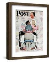 "Tattoo Artist" Saturday Evening Post Cover, March 4,1944-Norman Rockwell-Framed Giclee Print