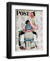 "Tattoo Artist" Saturday Evening Post Cover, March 4,1944-Norman Rockwell-Framed Giclee Print