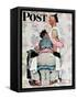 "Tattoo Artist" Saturday Evening Post Cover, March 4,1944-Norman Rockwell-Framed Stretched Canvas