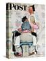 "Tattoo Artist" Saturday Evening Post Cover, March 4,1944-Norman Rockwell-Stretched Canvas