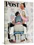 "Tattoo Artist" Saturday Evening Post Cover, March 4,1944-Norman Rockwell-Stretched Canvas