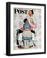 "Tattoo Artist" Saturday Evening Post Cover, March 4,1944-Norman Rockwell-Framed Giclee Print