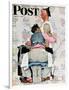 "Tattoo Artist" Saturday Evening Post Cover, March 4,1944-Norman Rockwell-Framed Giclee Print