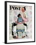 "Tattoo Artist" Saturday Evening Post Cover, March 4,1944-Norman Rockwell-Framed Premium Giclee Print