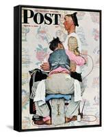 "Tattoo Artist" Saturday Evening Post Cover, March 4,1944-Norman Rockwell-Framed Stretched Canvas