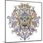 Tattoo, Graphics Head of A Lion with A Mane-Vensk-Mounted Art Print