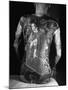 Tattoo of a Devil on Back of Japanese Gambler-null-Mounted Photographic Print