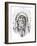 Tattoo Sketch Of Native American Indian Chief, Hand Made-outsiderzone-Framed Art Print