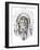 Tattoo Sketch Of Native American Indian Chief, Hand Made-outsiderzone-Framed Art Print