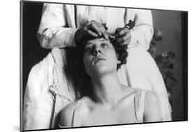 Tattooing the Eyebrows-null-Mounted Photographic Print