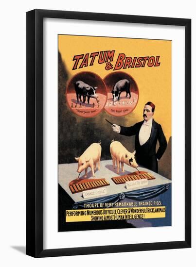 Tatum and Bristol's Troupe of Trained Pigs-null-Framed Art Print