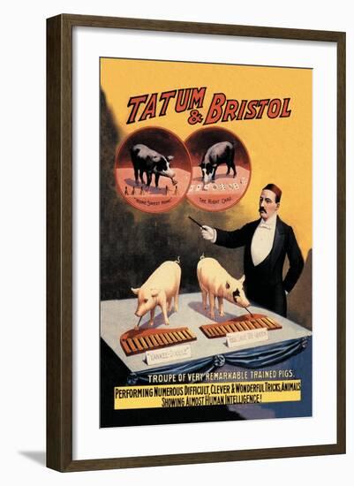 Tatum and Bristol's Troupe of Trained Pigs-null-Framed Art Print