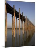 Taungthaman Lake, U Bein's Bridge, the Longest Teak Span Bridge in the World, Mandalay, Myanmar-Jane Sweeney-Mounted Photographic Print