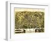 Taunton, Massachusetts - Panoramic Map-Lantern Press-Framed Art Print