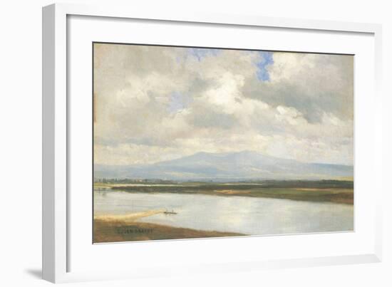 Taunus Mountains and River Main-Eugen Bracht-Framed Art Print