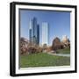 Taunusanlage Park with Deutsche Bank and Opernturm skyscraper, Frankfurt, Hesse, Germany, Europe-Markus Lange-Framed Photographic Print