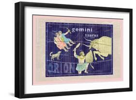 Taurus, Orion and Gemini-null-Framed Art Print