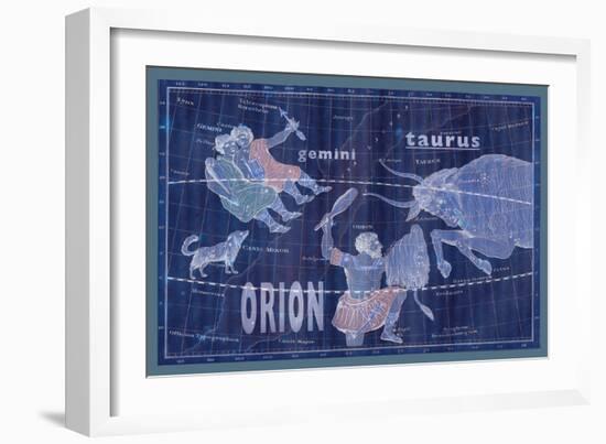 Taurus, Orion and Gemini-null-Framed Art Print