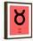Taurus Zodiac Sign Black-NaxArt-Framed Art Print