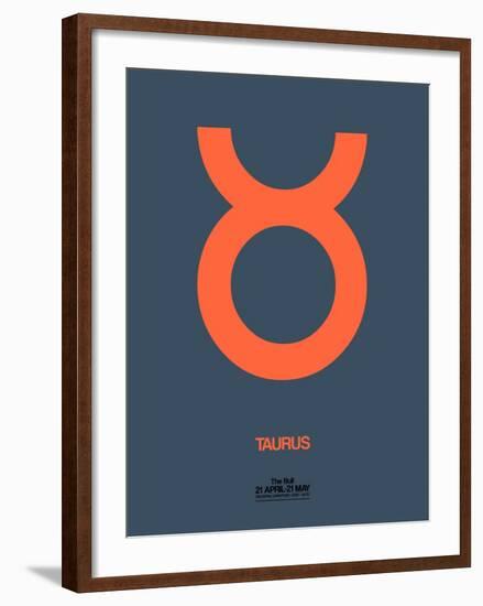 Taurus Zodiac Sign Orange-NaxArt-Framed Art Print