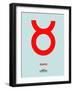 Taurus Zodiac Sign Red-NaxArt-Framed Art Print