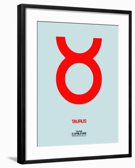 Taurus Zodiac Sign Red-NaxArt-Framed Art Print