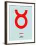 Taurus Zodiac Sign Red-NaxArt-Framed Art Print