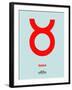 Taurus Zodiac Sign Red-NaxArt-Framed Art Print