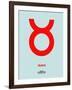 Taurus Zodiac Sign Red-NaxArt-Framed Art Print