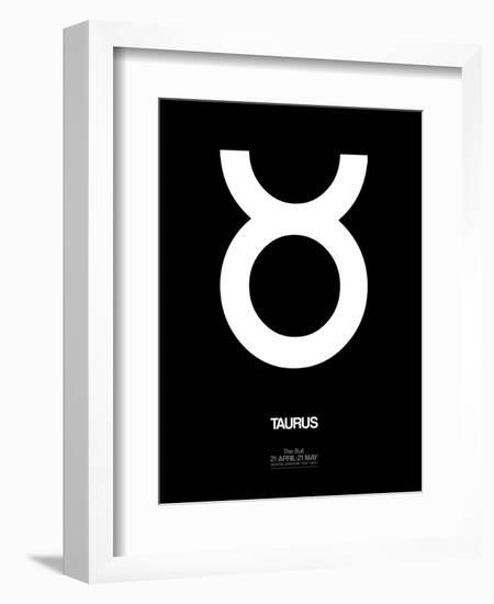 Taurus Zodiac Sign White-NaxArt-Framed Art Print