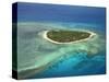 Tavarua Island and Coral Reef, Mamanuca Islands, Fiji-David Wall-Stretched Canvas