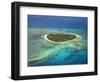 Tavarua Island and Coral Reef, Mamanuca Islands, Fiji-David Wall-Framed Photographic Print