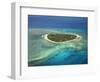 Tavarua Island and Coral Reef, Mamanuca Islands, Fiji-David Wall-Framed Photographic Print