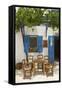 Tavern in Lefkes, Paros Island, Cyclades, Greece-Katja Kreder-Framed Stretched Canvas