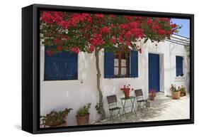Tavern in Lefkes, Paros Island, Cyclades, Greece-Katja Kreder-Framed Stretched Canvas