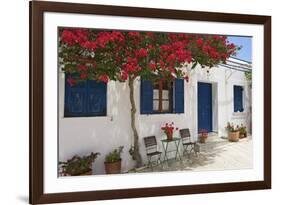 Tavern in Lefkes, Paros Island, Cyclades, Greece-Katja Kreder-Framed Photographic Print