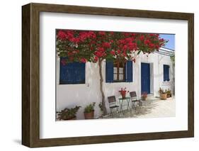 Tavern in Lefkes, Paros Island, Cyclades, Greece-Katja Kreder-Framed Photographic Print