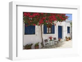 Tavern in Lefkes, Paros Island, Cyclades, Greece-Katja Kreder-Framed Photographic Print