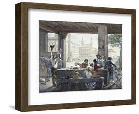 Tavern in Piazza San Giovanni in Laterano in Rome-Antoine-Jean-Baptiste Thomas-Framed Giclee Print