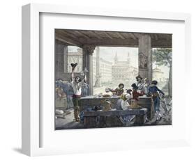 Tavern in Piazza San Giovanni in Laterano in Rome-Antoine-Jean-Baptiste Thomas-Framed Giclee Print